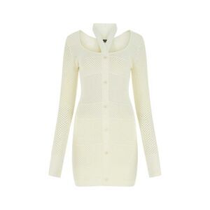 Andrea Adamo Women Ivory Stretch Viscose Blend Dress